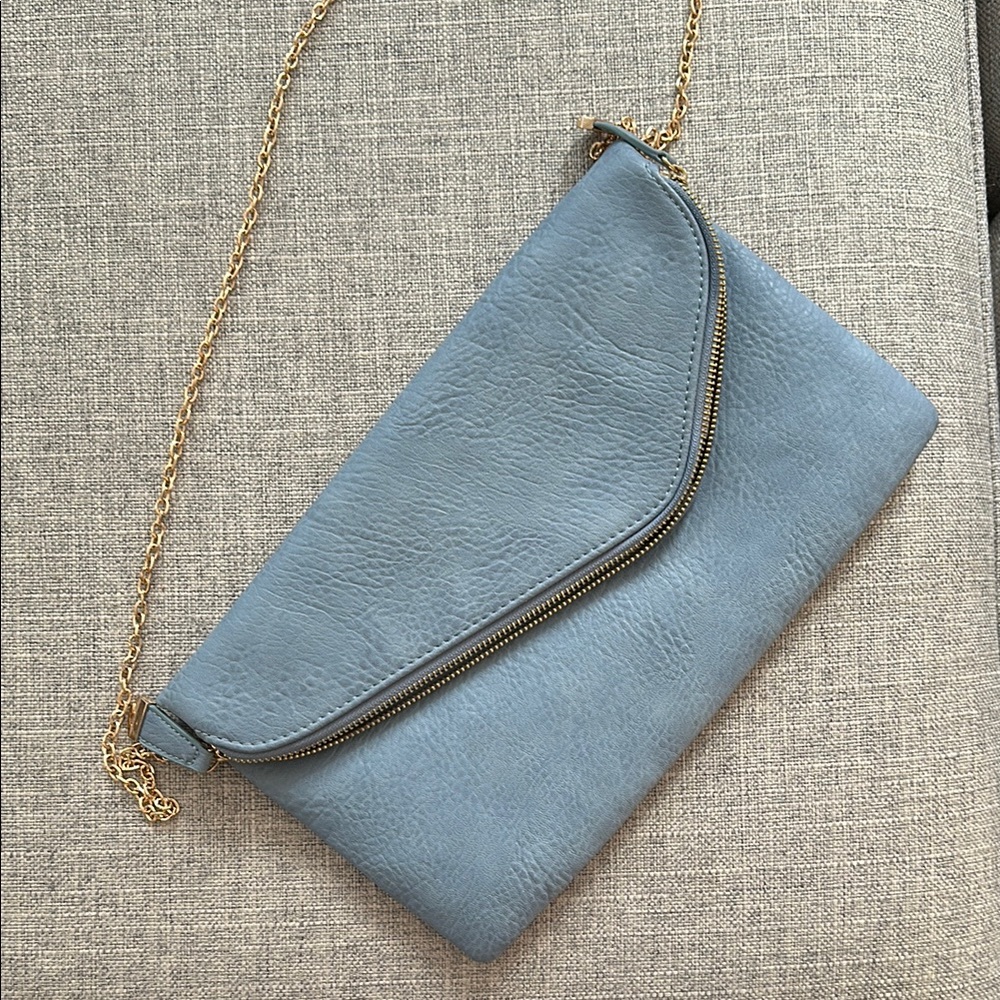 Urban Expressions Blue Vegan Leather Clutch
